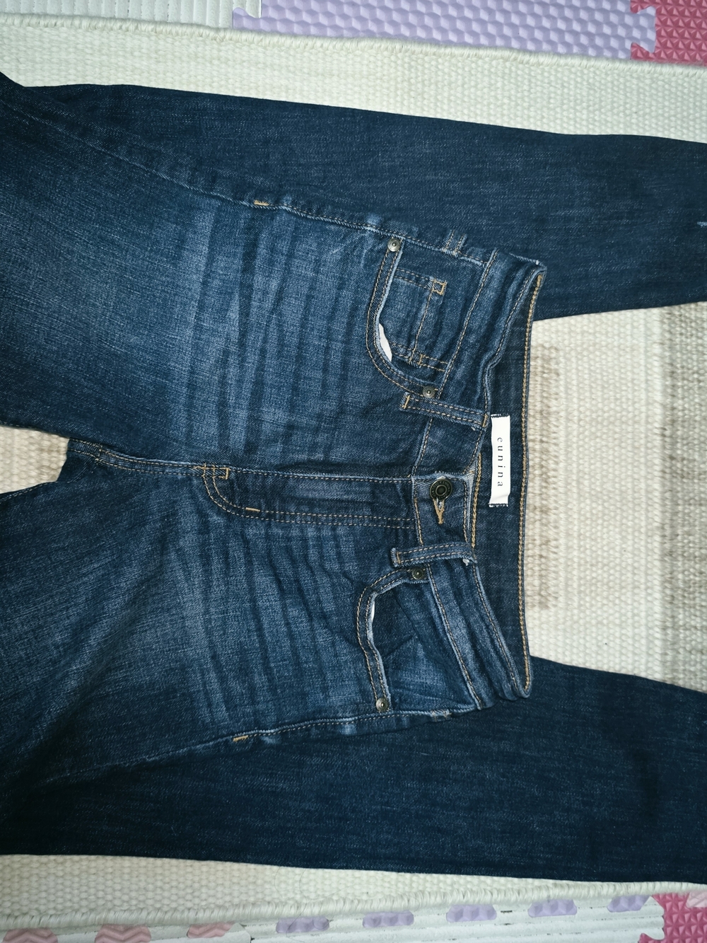 Eunina High Rise Ankle Skinny Jeans Raw Hem Dark Wash Size 1 / 25